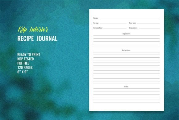 A Recipe Journal KDP Interior for Creative Entrepreneurs