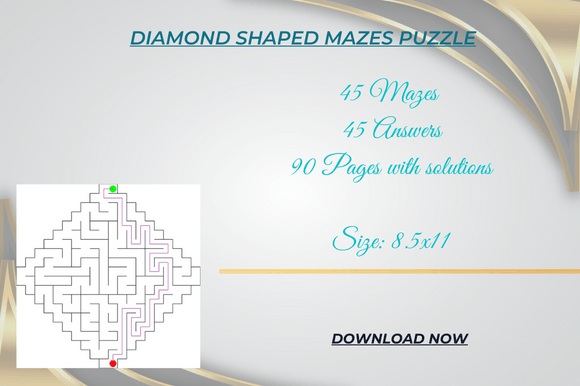 Diamond Shaped Mazes Puzzle Book for Activity Book Interiors